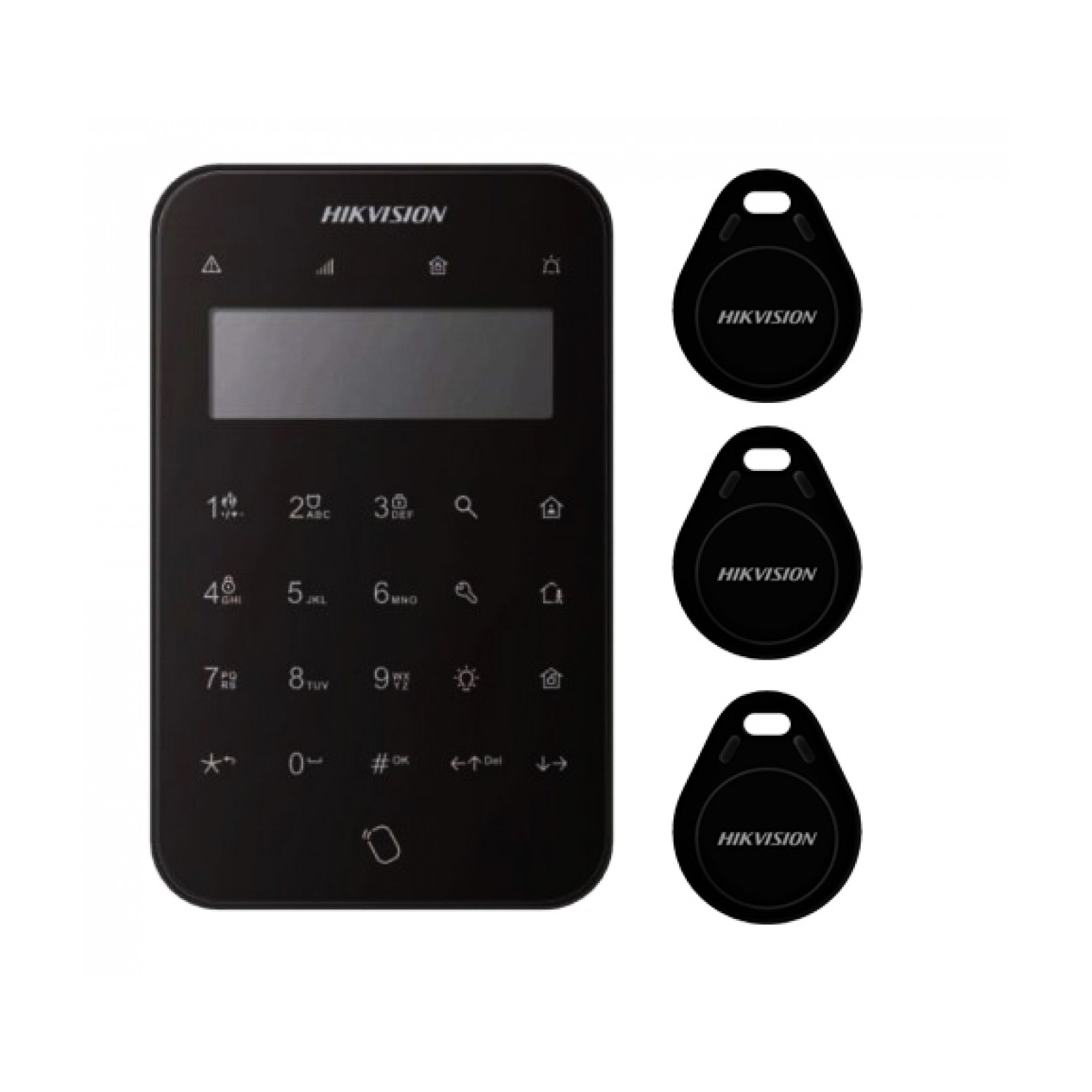 Hikvision DS-PK1-LT-WE Wireless LCD Keypad With Tag Function Black